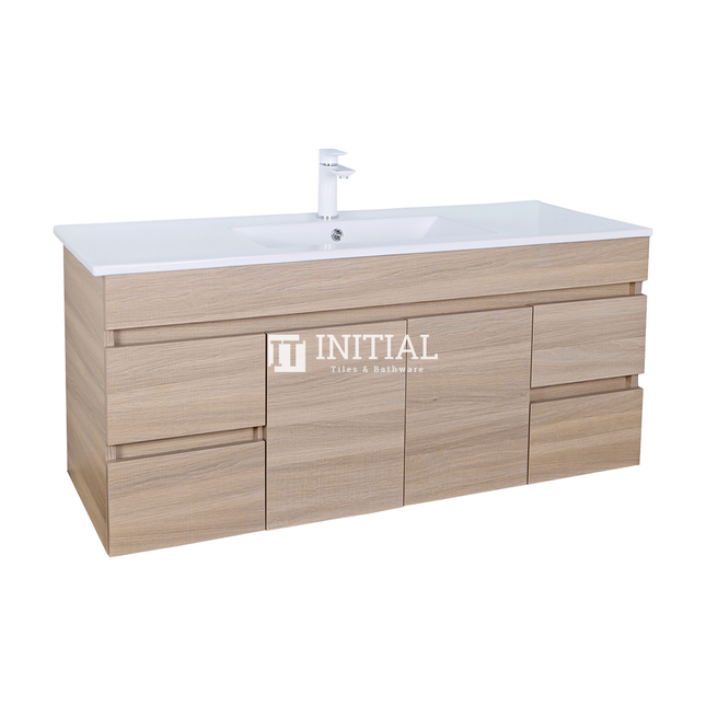 Essence Wood Grain Wall Hung Vanity Single Bowl Oak 1190W X 525H X 455D ,