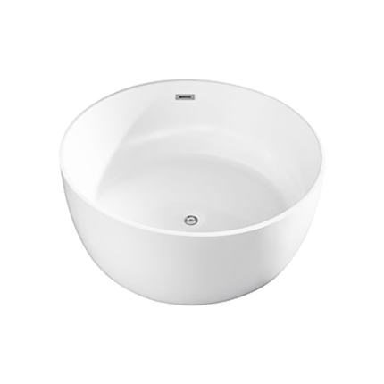 Bathroom Gloss White London Floor Freestanding Bathtub with Overflow 1350X1350X620 ,