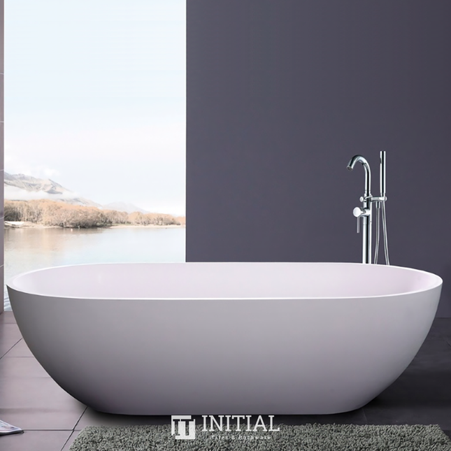 Bathroom Matt White Stella Floor Freestanding Bathtub with No Overflow 1500X750X590 ,