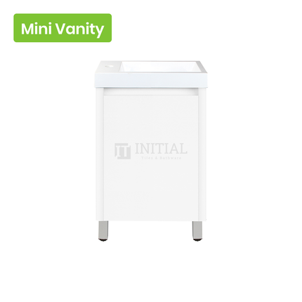 Gloss White PVC Freestanding Floor Vanity with 1 Door 450W X 880H X 250D ,