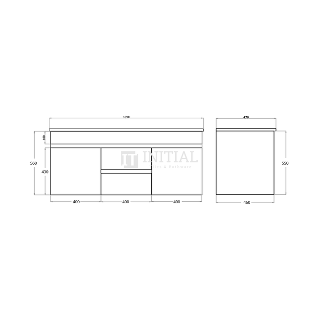 Gloss White PVC Wall Hung Vanity with 2 Doors and 2 Drawers Double Bowls 1190W X 500H X 455D ,