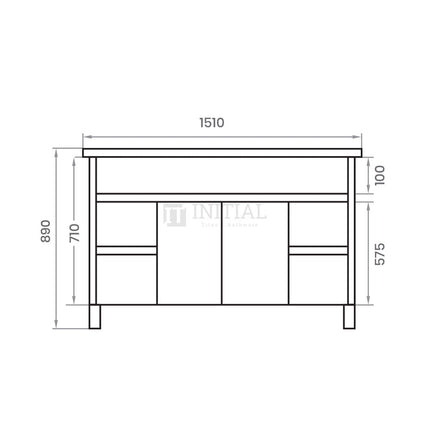 Gloss White PVC Freestanding Floor Vanity with 2 Doors and 4 Drawers Double Bowls 1490W X 850H X 455D ,