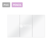 Gloss White PVC Pencil Edge Mirrors Shaving Cabinet with 3 Doors 1200X155X750 ,