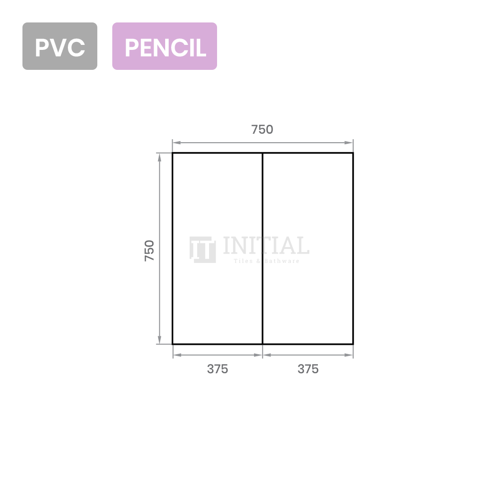 Gloss White PVC Pencil Edge Mirrors Shaving Cabinet with 2 Doors 750X155X750 ,