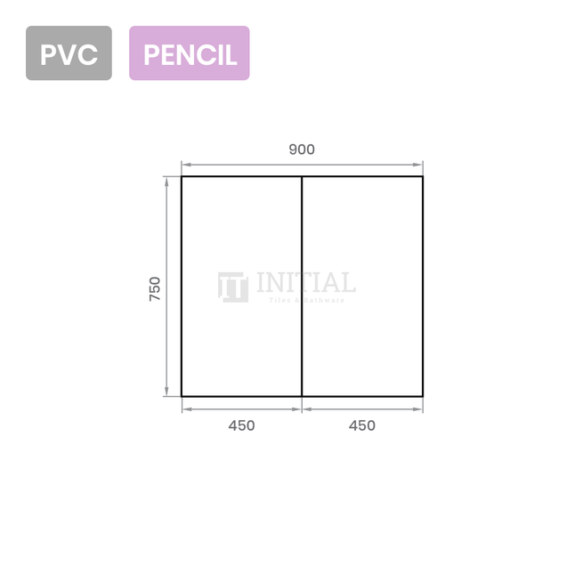 Gloss White PVC Pencil Edge Mirrors Shaving Cabinet with 2 Doors 900X155X750 ,