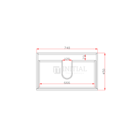 Qubix PVC Filmed Freestanding Floor Vanity With 2 Drawers Matt White 740W X 850H X 455D ,