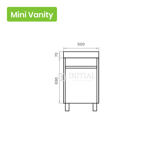 Qubix Wood Grain PVC Filmed Freestanding Floor Vanity White Oak 500W X 850H X 250D ,