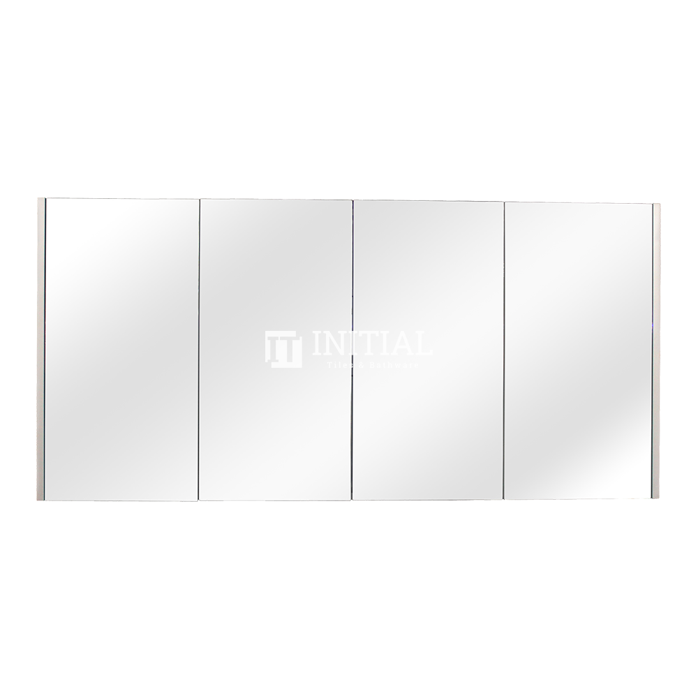 Qubix PVC Filmed Mirrors Shaving Cabinet with 4 Doors Matt White 1500X150X720 ,