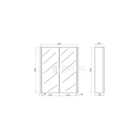 Qubix PVC Filmed Mirrors Shaving Cabinet with 2 Doors Matt White 600X150X720 ,