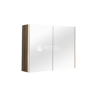 Qubix Wood Grain PVC Filmed Mirrors Shaving Cabinet with 2 Doors White Oak 900X150X720 ,