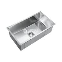 Square Hand Made Stainless Steel Kitchen Sink 810X450X235 ,