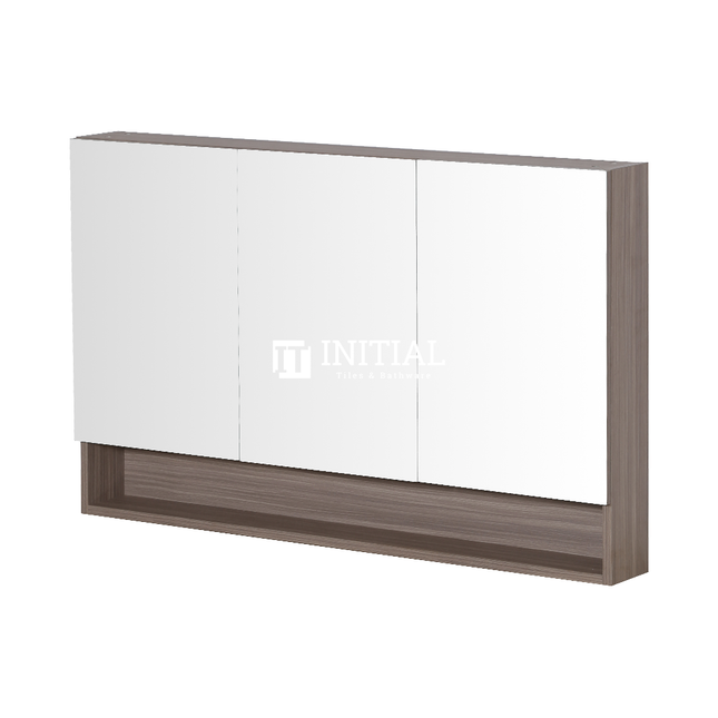 Style Wood Grain PVC Mirrors Shaving Cabinet With 3 Doors Oak 1200X150X750 ,