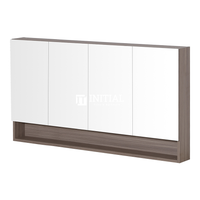 Style Wood Grain PVC Mirrors Shaving Cabinet With 4 Doors Oak 1500X150X750 ,