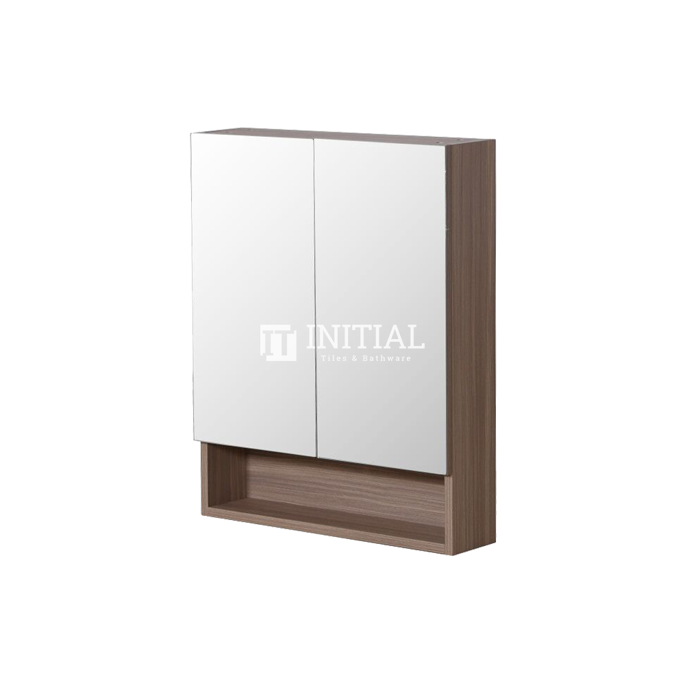 Style Wood Grain PVC Mirrors Shaving Cabinet With 2 Doors Oak 600X150X750 ,