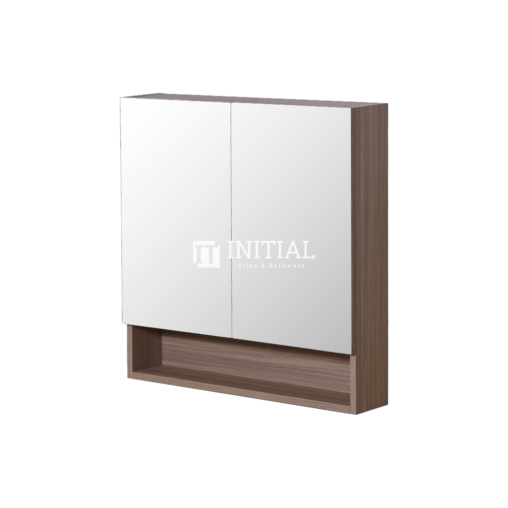 Style Wood Grain PVC Mirrors Shaving Cabinet With 2 Doors Oak 750X150X750 ,
