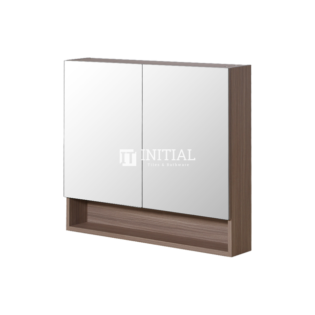 Style Wood Grain PVC Mirrors Shaving Cabinet With 2 Doors Oak 900X150X750 ,