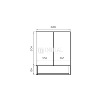 Style Wood Grain PVC Mirrors Shaving Cabinet With 2 Doors Walnut 600X150X750 ,