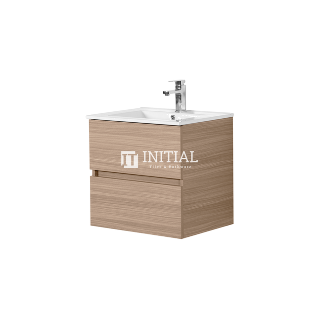 Style Wood Grain PVC Wall Hung Vanity Oak 590W X 560H X 455D ,