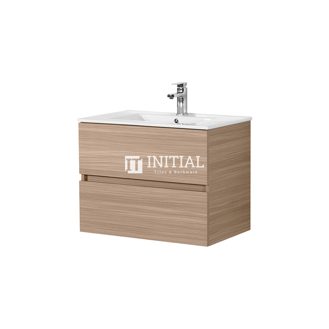 Style Wood Grain PVC Wall Hung Vanity Oak 740W X 560H X 455D ,