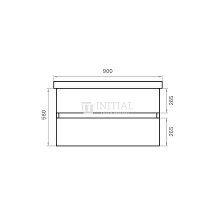 Style Wood Grain PVC Wall Hung Vanity With 2 Soft Closing Drawers Oak 890W X 560H X 455D ,