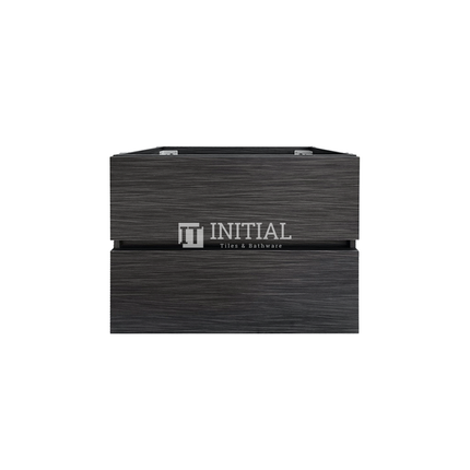 Style Series Wood Grain PVC Wall Hung Vanity With 2 Soft Closing Drawers Walnut 590W X 560H X 455D ,