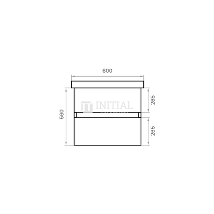 Style Series Wood Grain PVC Wall Hung Vanity With 2 Soft Closing Drawers Walnut 590W X 560H X 455D ,