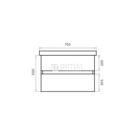Style Series Wood Grain PVC Wall Hung Vanity With 2 Soft Closing Drawers Walnut 740W X 560H X 455D ,