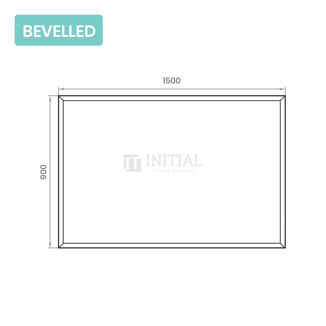 Wall Mounted 4mm Plain Bevelled Edge Mirror 1500X900 ,