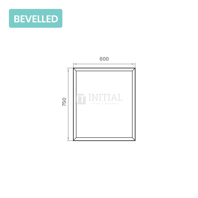 Wall Mounted 4mm Plain Bevelled Edge Mirror 600X750 ,