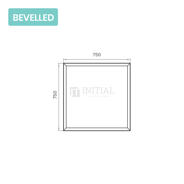 Wall Mounted 4mm Plain Bevelled Edge Mirror 750X750 ,