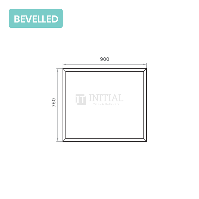 Wall Mounted 4mm Plain Bevelled Edge Mirror 900X750 ,