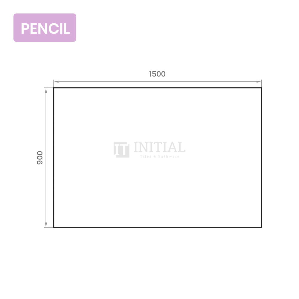 Wall Mounted 4mm Plain Pencil Edge Mirror 1500X900 ,