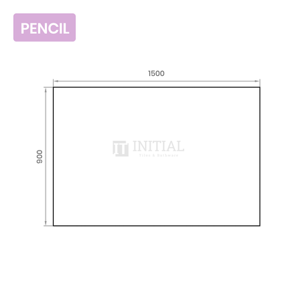 Wall Mounted 4mm Plain Pencil Edge Mirror 1500X900 ,
