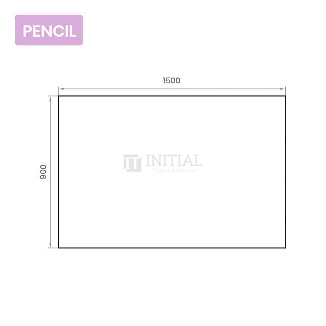 Wall Mounted 4mm Plain Pencil Edge Mirror 1500X900 ,