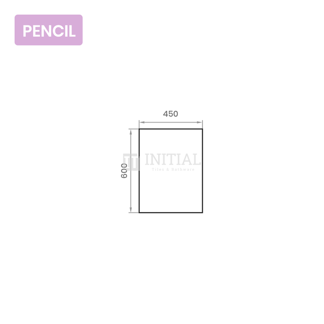 Wall Mounted 4mm Plain Pencil Edge Mirror 450X600 ,