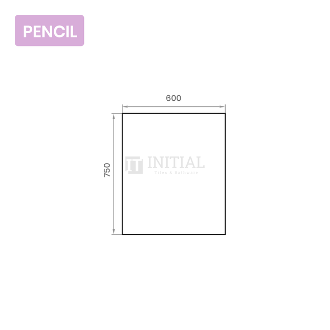 Wall Mounted 4mm Plain Pencil Edge Mirror 600X750 ,