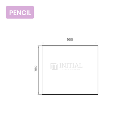 Wall Mounted 4mm Plain Pencil Edge Mirror 900X750 ,