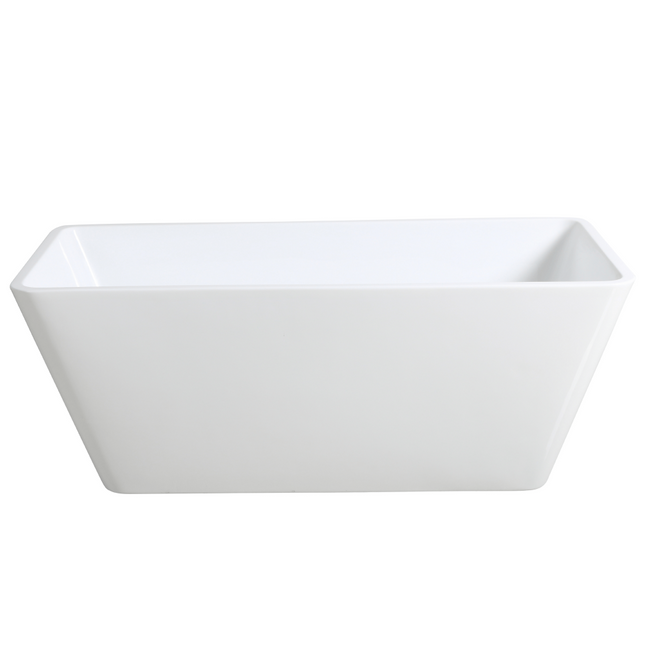 Bathroom Gloss White Kubic Floor Freestanding Bathtub with No Overflow 1500X705X580 ,
