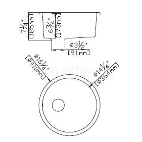 Granite Quartz Top/Undermount Matte Black Kitchen Sink, Single Bowl, Round ,