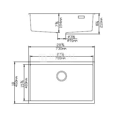 Granite Quartz Top/Undermount Matte Black Kitchen Sink, Single Bowl, Rectangle ,