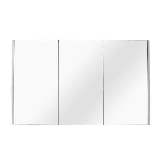 Qubix PVC Filmed Mirrors Shaving Cabinet with 3 Doors Matt White 1200X150X720 ,