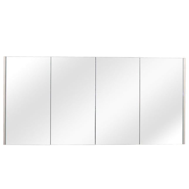 Qubix PVC Filmed Mirrors Shaving Cabinet with 4 Doors Matt White 1500X150X720 ,