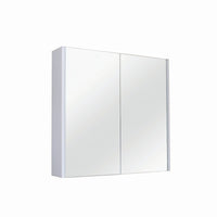 Qubix PVC Filmed Mirrors Shaving Cabinet with 2 Doors Matt White 600X150X720 ,