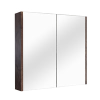 Qubix Wood Grain PVC Filmed Mirrors Shaving Cabinet with 2 Doors Dark Oak 900X150X720 ,