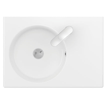 Fienza Reba Gloss White Left Bowl Wall Basin, 1 Tap Hole ,