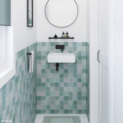 Fienza Reba Gloss White Left Bowl Wall Basin, No Tap Hole ,