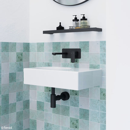 Fienza Reba Gloss White Left Bowl Wall Basin, No Tap Hole ,