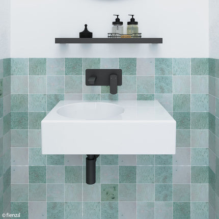 Fienza Reba Gloss White Left Bowl Wall Basin, No Tap Hole ,