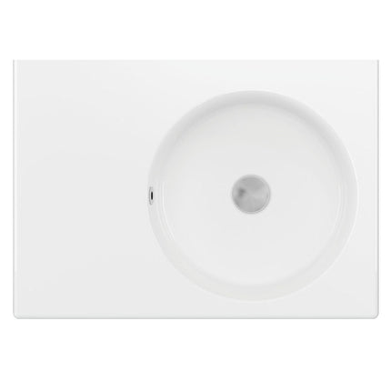 Fienza Reba Gloss White Right Bowl Wall Basin, No Tap Hole ,