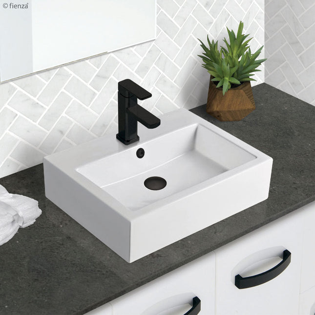 Fienza Modena Matte White Above Counter Basin, Square ,